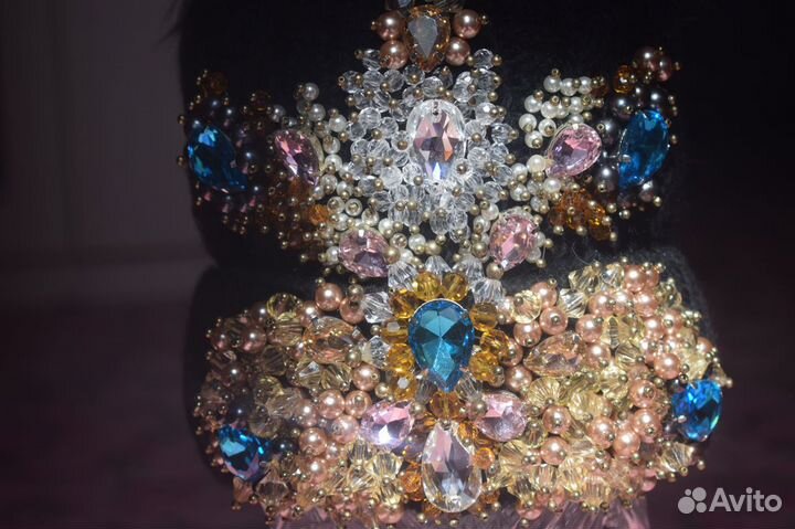 Шапка женская новая (ручная работа) Swarovski