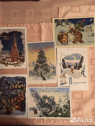 Новогодние антикварные открытки