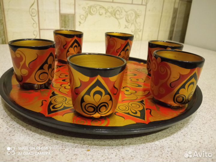 Коньячный набор Золотая хохлома СССР