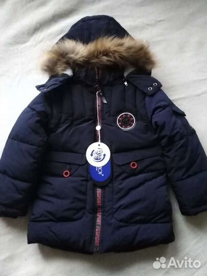 Пуховик новый, зима, 110-116 см