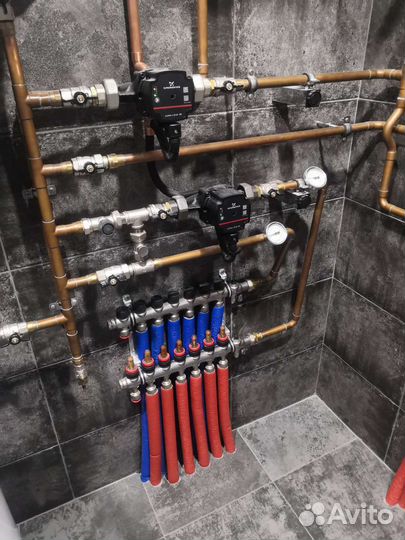 Монтаж отопления, водоснабжения. Теплый пол