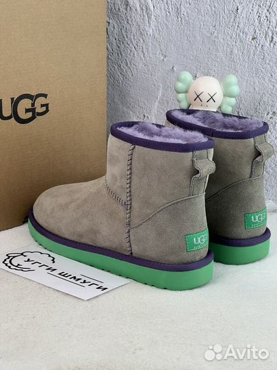 Угги Ugg Classic Mini II Grey-Aqua