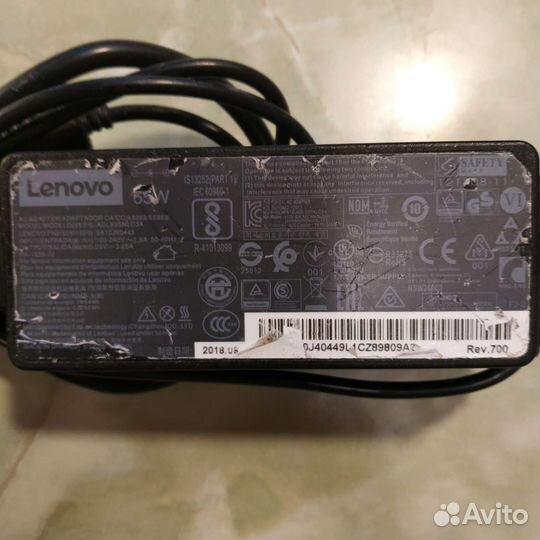 Блок питания lenovo 20v 3.25a 4.0x1.7 оригинал