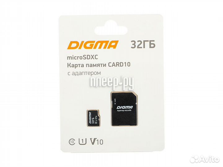 32Gb - Digma microsdxc Class 10 Card10 dgfca03