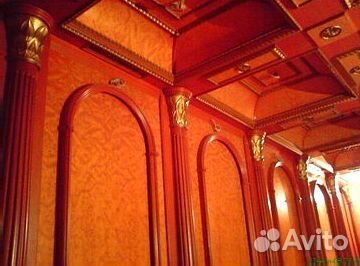 Деревянный потолок из массива дерева