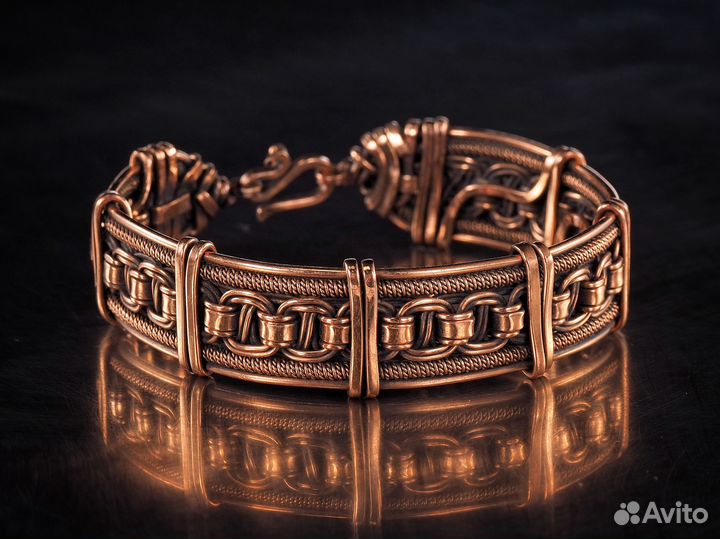 Медный браслет ручной работы WireWrapArt