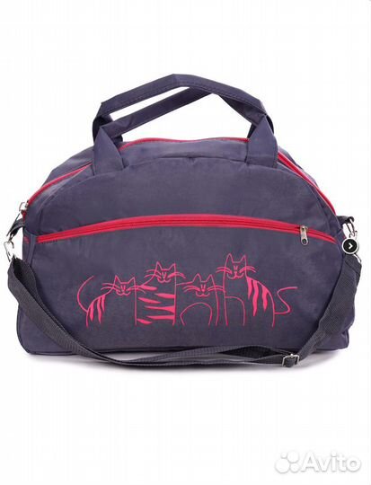 Спортивная сумка №98, коты,цветы,зайцы,фитнес, тка