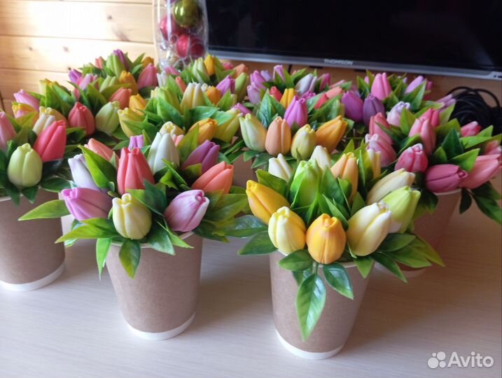 Букет из мыла тюльпаны