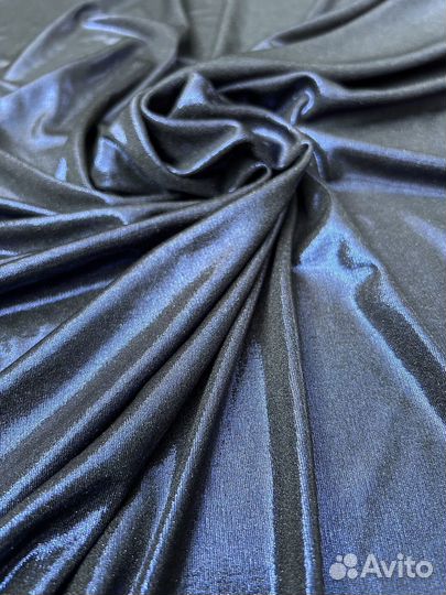 Трикотаж премиум блестящий синий