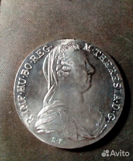 Монета Талер 1780 серебро рестрайк из Австрии