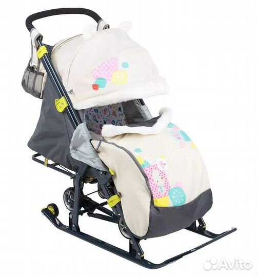 Санки коляска nika kids белые