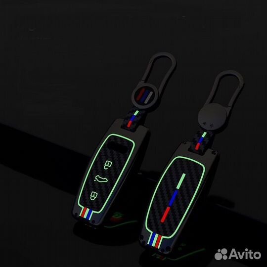 Чехол на ключ Audi / Ауди Carbon Silver 2022