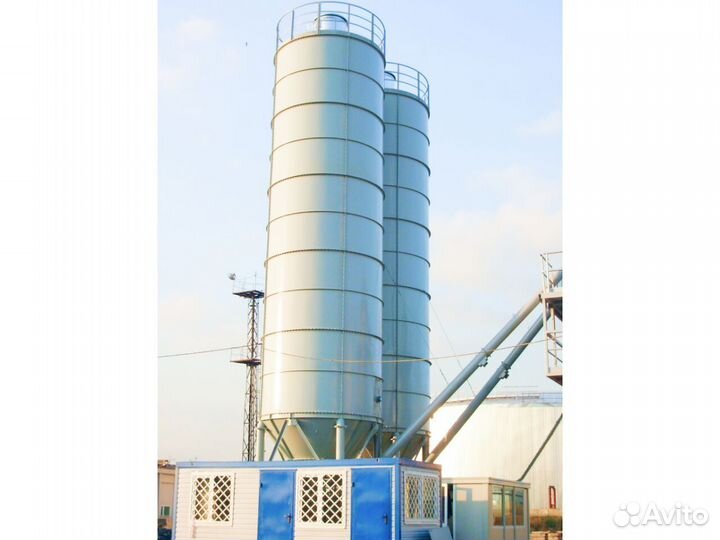 Цельносварной силос 100 тонн для цемента и сыпучих