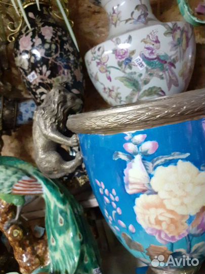 Ваза львы фарфор бронза