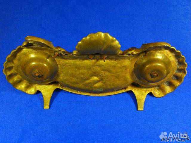 Чернильный бронзовый прибор. Чернильница 19 века