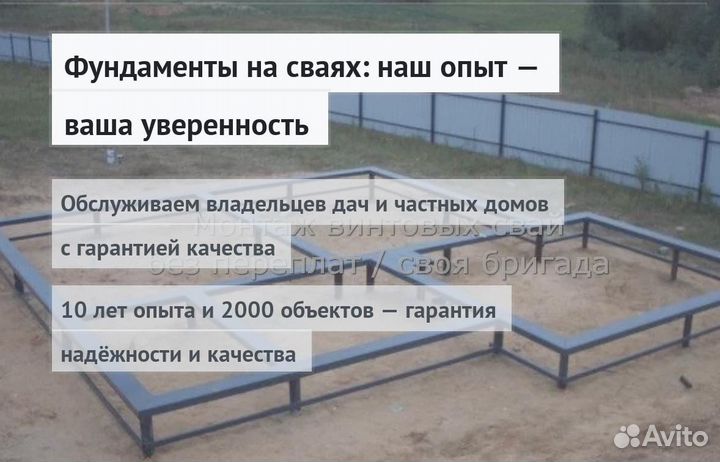 Установка Винтовых сваи