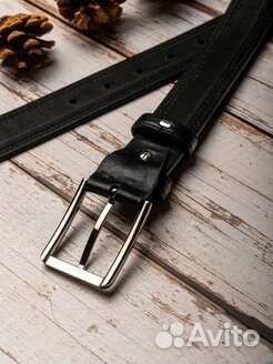 Ремень натуральная кожа черный новый
