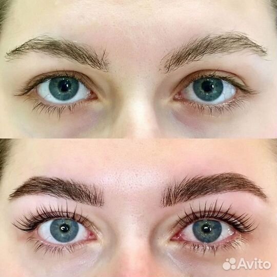 Ламинирование ресниц, бровей, оформление, окраш