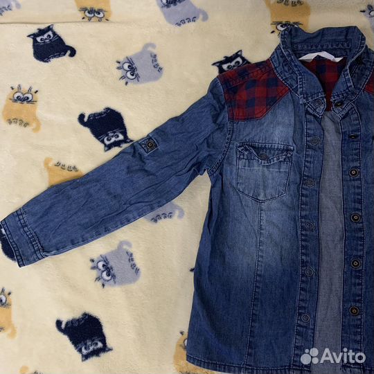 Джинсы рубашка одежда 110-116 для девочки