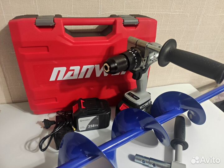 Шуруповерт Nanwei со шнеком Тонар и адаптером
