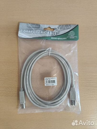 Кабель USB2.0 USB A(m) - USB B(m), 3м