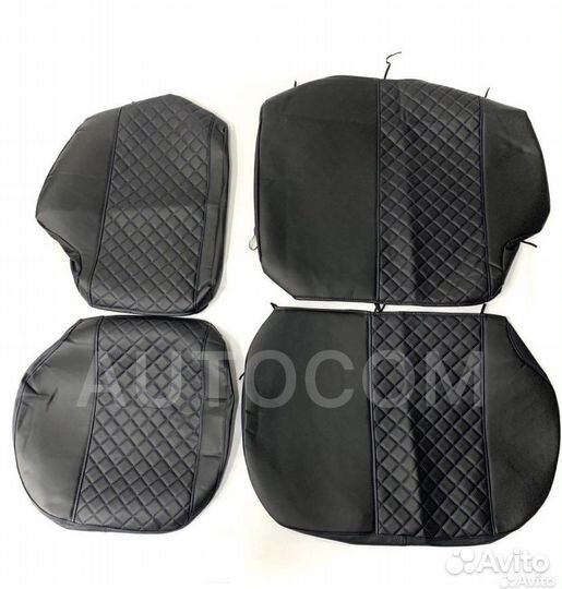 Чехлы сидений эко-кожа ваз 2111,2112 черный ромб