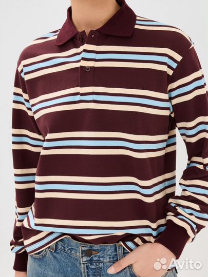 Поло хлопковое в полоску