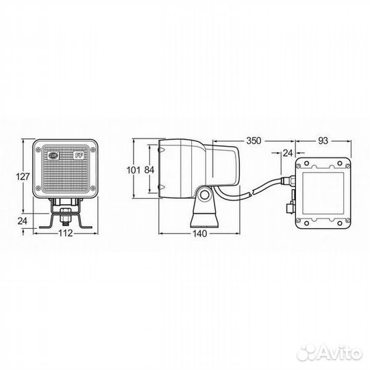 Прожектор ксеноновый Hella Marine HID 1GA 998 534-021 12/24 В 42/41 Вт 3,2/1,6 А