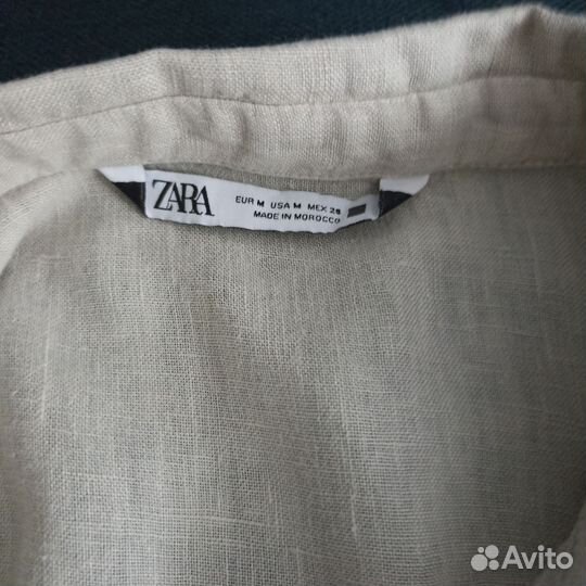 Рубашка льняная zara 46 48