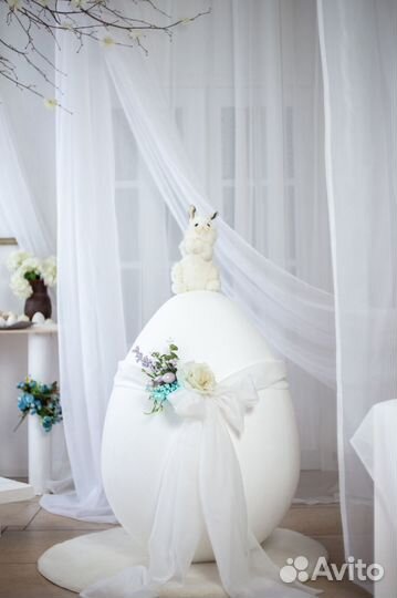 Декор на пасху, яйцо из пенопласта большое