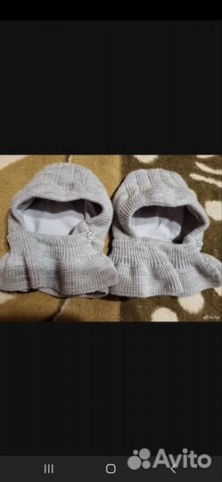 Детская шапка (капор) журавлик демисезон р 40-42