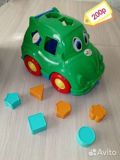 Сортер Домик, Слоник, Машинка, Грибок