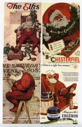 Бумага новогодняя скрапбукинг Дед Мороз