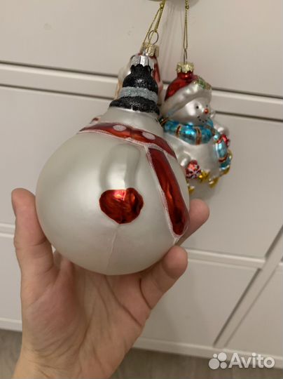 Большие стеклянные новогодние игрушки,пакетом
