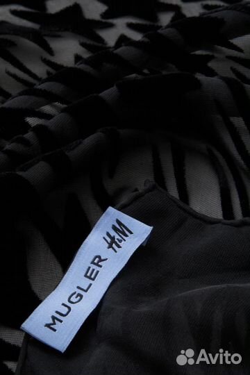 Mugler H&M платок шёлк/бархат размер 128х128