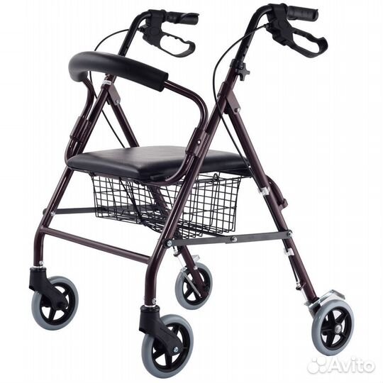 Ходунки-роллейтор с корзиной и сиденьем складные
