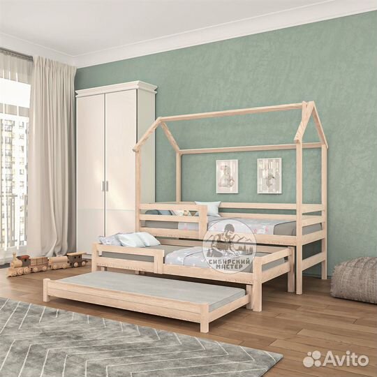 Двухъярусная детская кровать из сосны