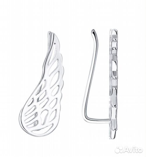 Серьги каффы серебро