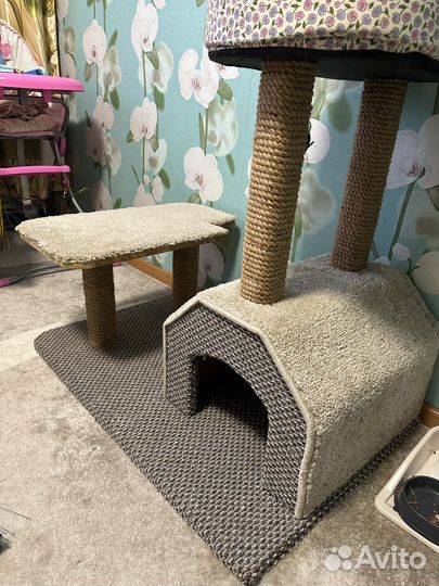 Домик лежанка для кошки с когтеточкой