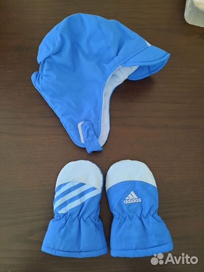 Шапка и варежки adidas