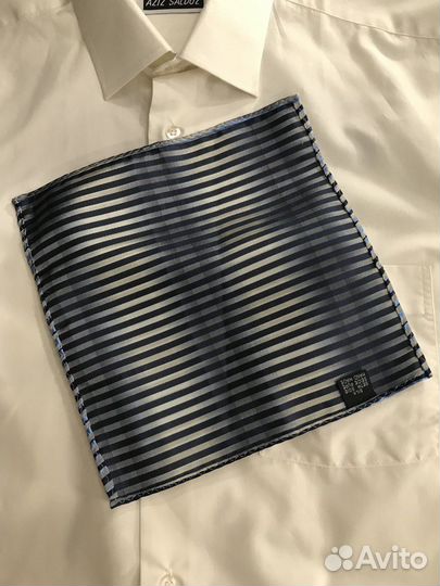 Платок паше шелк перламутр сине-серый