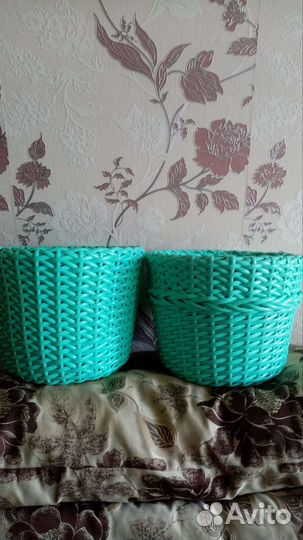 Корзина плетеная ротанг горшок