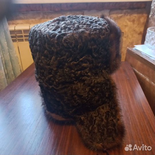 Норковая шапка мужская ушанка