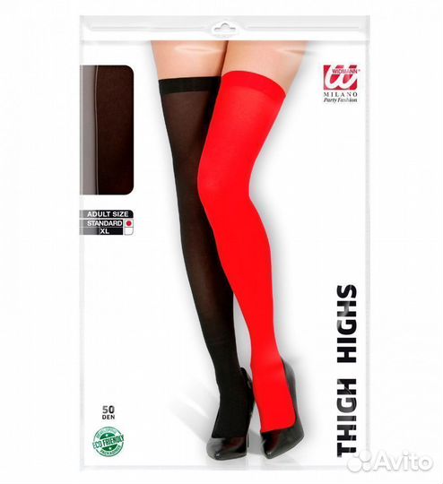 Чулки красно-черные карнавальные