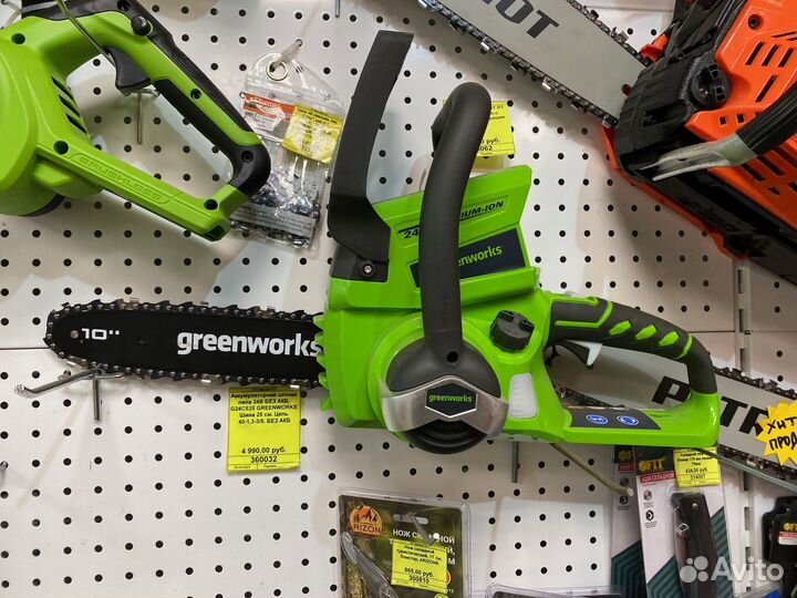 Пила цепная аккумуляторная G24CS25 24B Greenworks