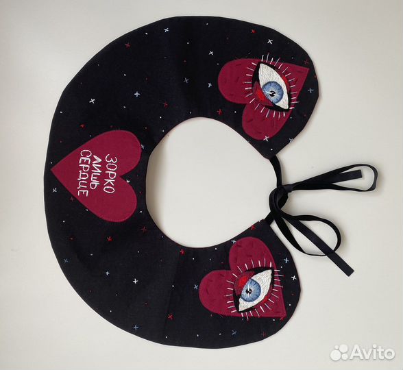 Воротник ручной работы с вышивкой