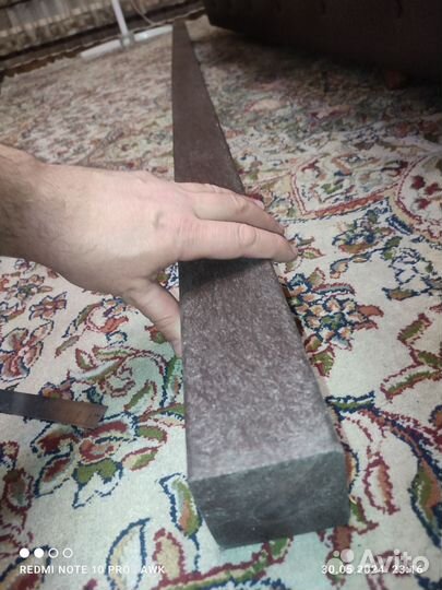 Брус пластик для лавочек, скамеек, перил 70х70х240