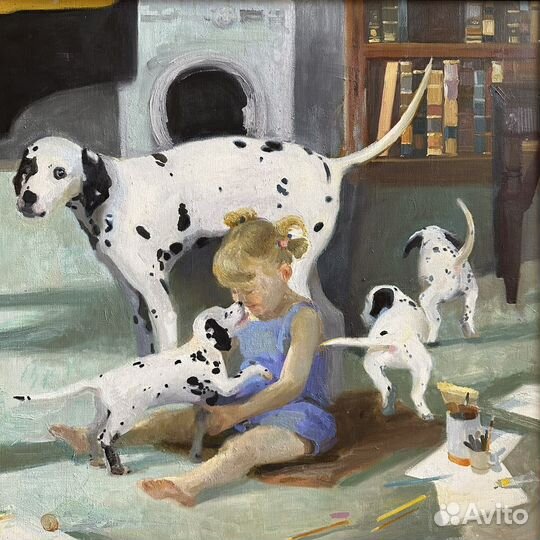 Далматинец щенок Картина маслом