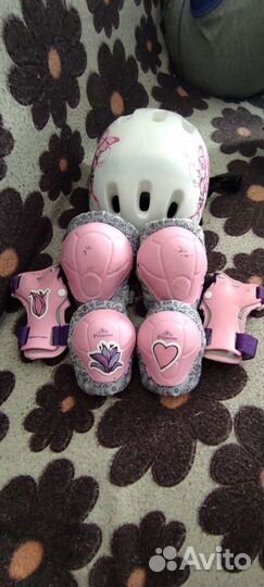 Роликовые раздвижные коньки 26-31 р.+шлем, защита