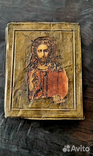 Икона Спас Вседержитель Иисус Христос XIX век